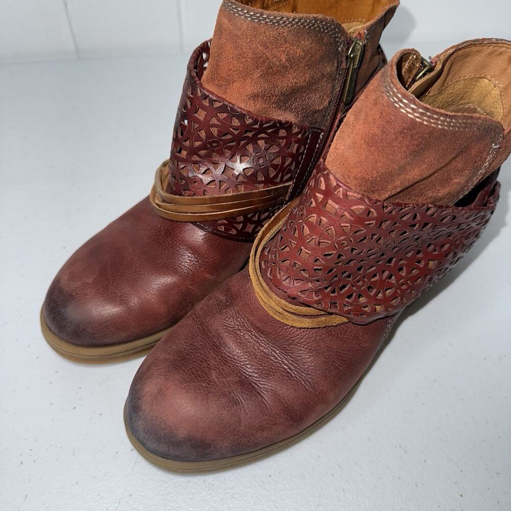 Pikolinos Women’s Lyon Ankle Boot Burgundy Red Leather Size 37 - Picture 5 of 9